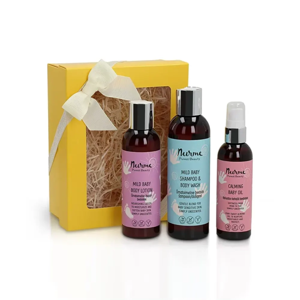 Baby body care set for dry skin