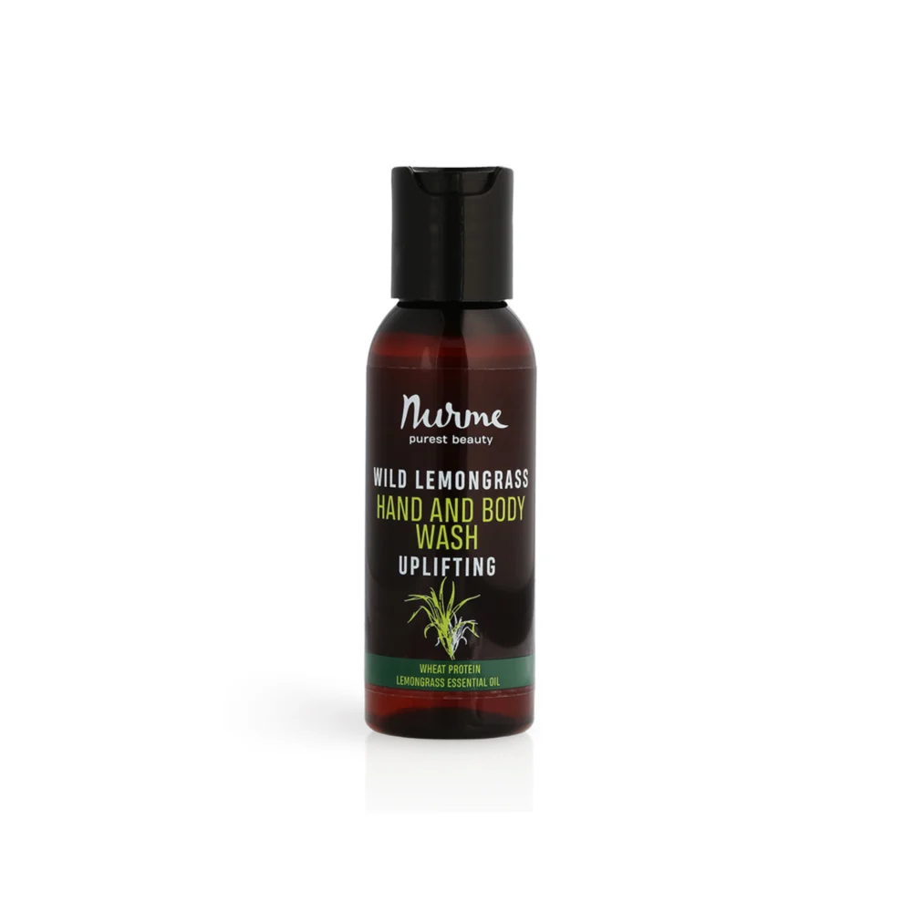 Travel size lemongrass hand and body wash gel